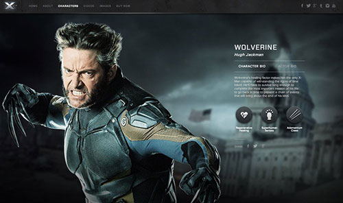 X-Men: Days of Future Past 網(wǎng)頁設(shè)計欣賞